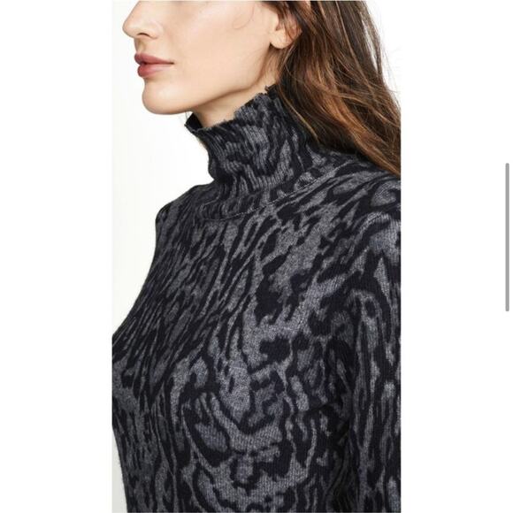 Pam & Gela Ocelot Mock Neck Dress Grey - Picture 9 of 14